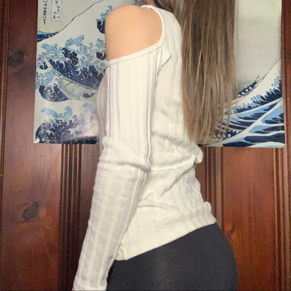Cold shoulder sweater